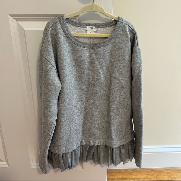 Crewcuts Gray Tulle Sweatshirt Girls Size 10 - Picture 1 of 2